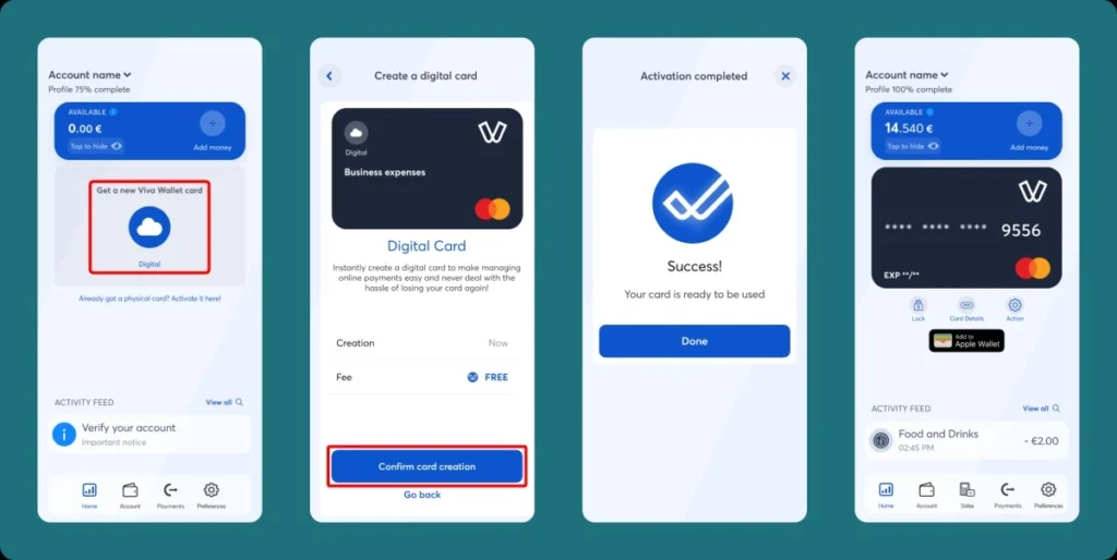 Viva Wallet ψηφιακή κάρτα
